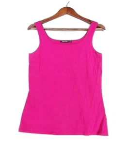 Nie + Zoe Junior's Hot Pink Scoop Neck Bra Lined Yoga Athletic Tank Top Size M - Picture 1 of 3