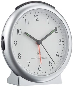Analoger Funk-Wecker 98.1036 mit Alarm inklusive Funkuhr Silber L 109 x B 50 ... - Bild 1 von 3