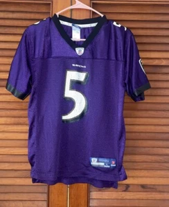 Camiseta deportiva juvenil Baltimore Ravens #5 Joe Flacco NFL Reebok On Field talla L (14/16) - Imagen 1 de 5