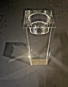 BEAUTIFUL 6.5" HEAVY CRYSTAL ART GLASS TEA/VOTIVE Candle Holder FINE QUALITY! - Picture 1 of 10