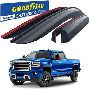 Sun Rain Visors Rain Guards for 2015-2019 GMC Sierra Crew Cab - Picture 1 of 8