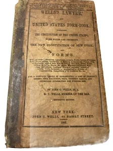 JOHN C WELLS lawyer and United States form book U. S Constitution 1848 Ed Law - Picture 1 of 14