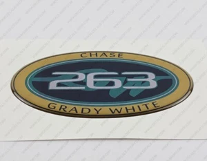 GRADY WHITE 263 CHASE RAISED DOMED DECAL STICKER 5" x 2.7" 1pcs. - Picture 1 of 6
