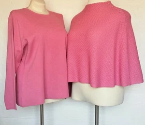 Dialogue Womens Sweater & Shawl Set Outfit NEW 2 pc Merino Wool Blend Crochet 2X - Picture 1 of 12