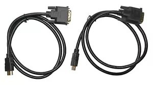 2 x 3ft HDMI to DVI-D 24+1 Pin Monitor Display Adapter Cables Male/Male HD HDTV - Picture 1 of 16