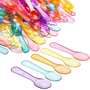 1000 Pack Colored Taster Spoons 3 Inch Disposable Mini Plastic Spoons Small Ice - Picture 1 of 7