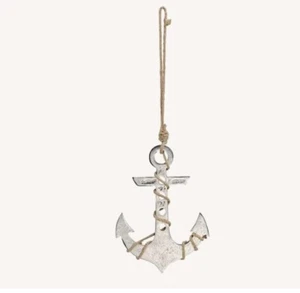 Ancla color plata 29x22cm ancla decorativa cuerda juego de viento colgante marítimo decoración metal - Imagen 1 de 1