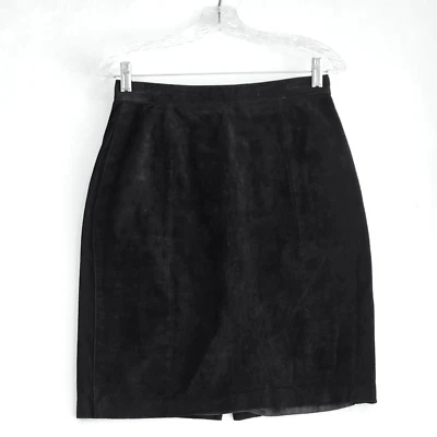 Falda Forenza Cuero Negro Imitación Vintage Talla 10 Forrada Lápiz Foto 1 de 4