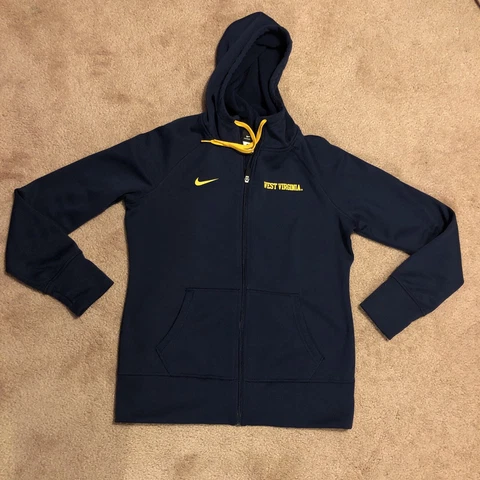 Nike Therma Fit West Virginia Mountaineers Full Zip Hoodie Mens Medium Jacket Cover