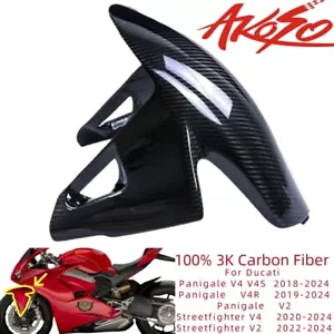 2018-2024 Carbon Fiber For Panigale V4 V4S V4R V2 Front Fender Mud Guard Hugger - Picture 1 of 14