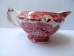 “Avon Cottage” THOS. HUGHES & SON Ltd England Red Transferware Creamer - Picture 1 of 6