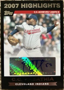 2007 Topps Baseball 2007 Highlights CC Sabathia #HACS Autograph - Picture 1 of 2