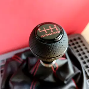 MS BLACK LEATHER 6SP SHIFT GEAR KNOB for MAZDA 2 3 5 6 CX-3 CX-5 MX5 MIATA SPORT - Picture 1 of 7