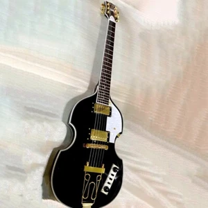 Hofner Violin Electric Guitar BB2 Black Body 6 String Professional Guitar - Picture 1 of 8