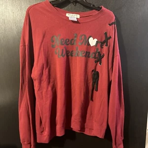 Wound Up Youth XXXL XXXL G L Sleeve Graphic Need More Weekends Laced Sweatshirt - Picture 1 of 4