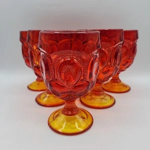 LG Wright MOND UND STERN Rubin Amberina Glas Wasserkelch (e) 2 Stück rot gelb - Bild 1 von 10