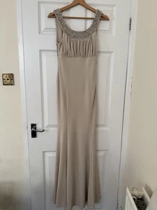 Lipsy VIP Abschlussball/Brautjungfer/Anlass Pailletten Kleid Beige Größe 10 - Bild 1 von 9