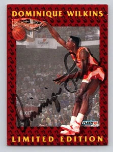 Sello autógrafo #1 Fleer 1992 de Dominique Wilkins edición limitada - Imagen 1 de 2