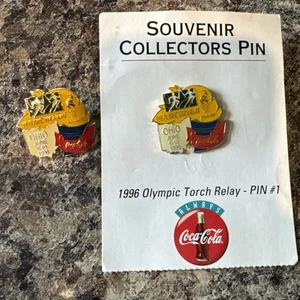 (2) 1996 OLYMPICS TORCH RELAY SPONSORED BY COCA-COLA COLLECTIBLE PIN #1 Ohio - Picture 1 of 2