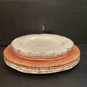 Pier 1 Imports Creme Orange Carmelo Melamin Crackle Salatteller/Essteller - Bild 1 von 13