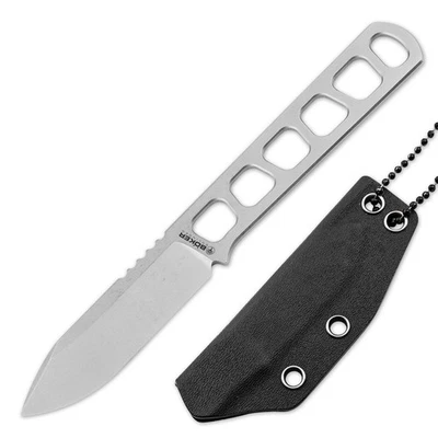 BÖKER® BFF Packlite Skelett-Messer EDC Feststehend Neck Knife Magnacut Silber - Bild 1 von 4