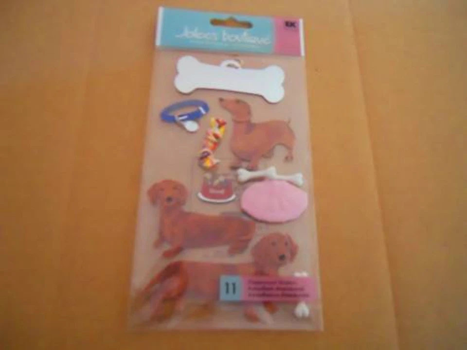 AUTOCOLLANTS DIMENSIONNELS - chien BASSET