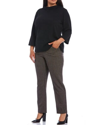 NWT Investments Plus PARK AVE fit Pull-On Straight Leg 2 Way Stretch Pants - Image 1 of 4