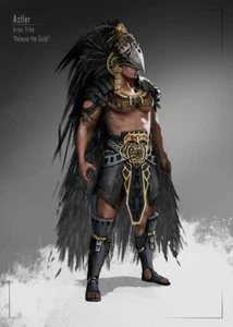 Aztekenkrieger individueller Kunstdruck - 2 Größen - Bild 1 von 1