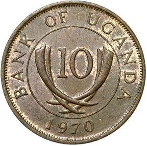 Uganda Coin 10 Cents 1970 Llantrisant RARE CONDITION! - Picture 1 of 2
