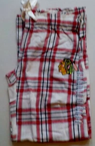CHICAGO BLACKHAWKS NHL MUJER DORMIR SALÓN PANTALONES PIJAMA M L FRANELA CUADROS NUEVO CON ETIQUETAS - Imagen 1 de 2
