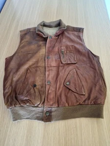 Vintage The Deer Hunter Brown Leather Vest/Jacket, Size M - Picture 1 of 4