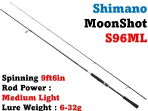 SHIMANO 21 MoonShot S96ML 9ft6in Medium Light 2 pieces SeaBass Shore Casting Rod - Picture 1 of 1