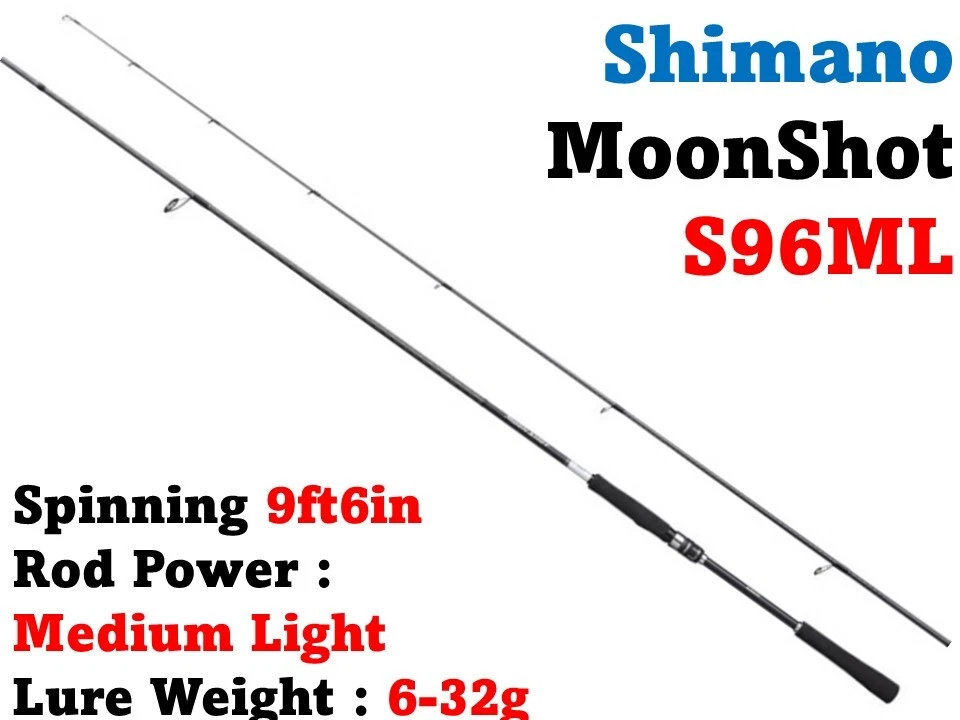 SHIMANO 21 MoonShot S96ML 9ft6in Medium Light 2 pieces SeaBass Shore Casting Rod - Image 1 of 1
