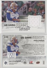 2018 Upper Deck CFL UD Game Jersey Justin Medlock #GJ-ME