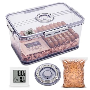 Zigarren Humidor Große Unterbringung 100 Zigarren Eingebaute Hygrometer Tran... - Bild 1 von 7