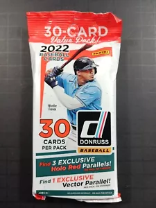 Paquete de valor de béisbol Panini Donruss 2022 sellado de fábrica 30 tarjetas holo rojo, vector - Imagen 1 de 2