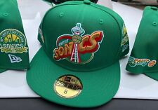 Seattle Sonics Custom New Era Supersonics Green Red Fitted Cap Hat 59Fifty NWT