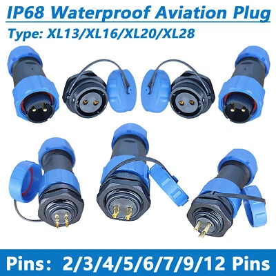IP68 Waterproof Aviation Plug Panel Mount Connectors 2-12 Pin Cable Connector - Image 1 of 4