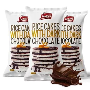 Reiskuchen mit dunkler Schokolade überzogen, koscher, fett- und glutenfreie Snacks, (3er Pack) - Bild 1 von 3