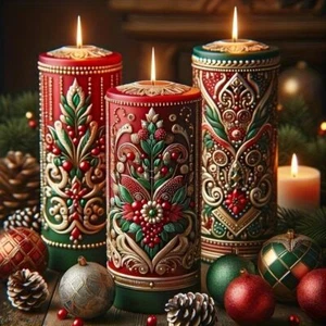 Christmas 5D Diamond Painting Kits For Adults Christmas Candles Diamond Art F... - Picture 1 of 7