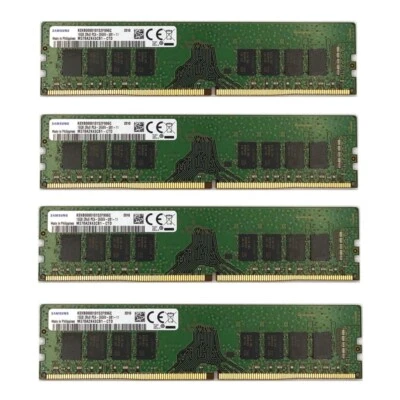 New Samsung 64GB 4X16GB DDR4 2666MHz PC4-21300 UDIMM Memory Ram M378A2K43CB1-CTD - Image 1 of 4