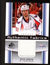 2013-14 SP Game Used Authentic Fabrics #AFGR Mike Green GAME USED JERSEY CAPITAL