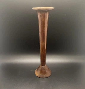 Jarrón de madera hecho a mano hecho a mano - forma de trompeta - diseño primitivo - Imagen 1 de 4