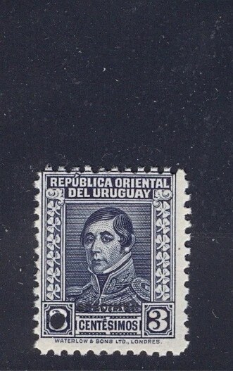 Uruguay 1934, 3c Rivera, trial color, WATERLOW SPECIMEN ovpt., NH #453 - Image 1 of 1