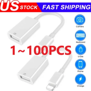 To Camera USB Female OTG Connector Adapter Cable For Apple iPhone iPad iPod lot - Picture 1 of 8