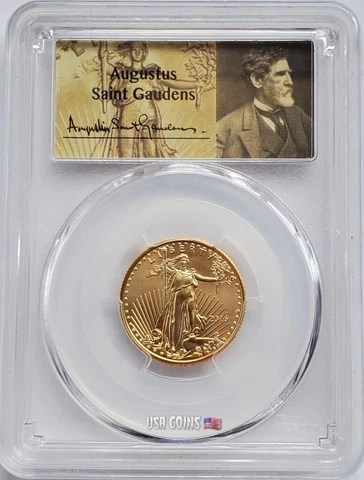2016 $10 30TH ANNIV OF EAGLE MS70 First Strike GAUDENS Label 1/4 Oz Gold Coin Cover