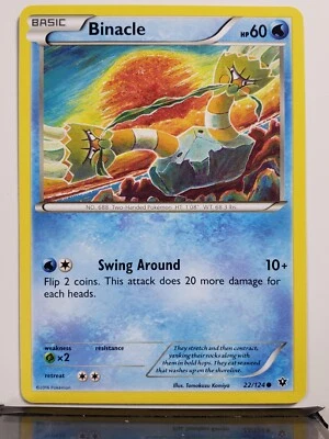 Binacle 22/124 LP / VLP - XY Fates Collide Pokemon Card - Tomokazu Komiya Art - Image 1 of 2