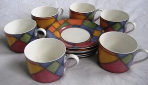 SET 6 lässige VICTORIA & BEALE Tassen & Untertassen EINGESTELLT PRISMA 9052 als Ersatz - Bild 1 von 3