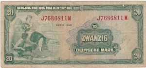 GERMANY 20 MARK 1948 F+ - Picture 1 of 2
