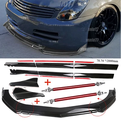For Infiniti G35 G37 Front Bumper Lip Rear Splitter Spoiler Side Skirt  Body - Imagem 1 de 4